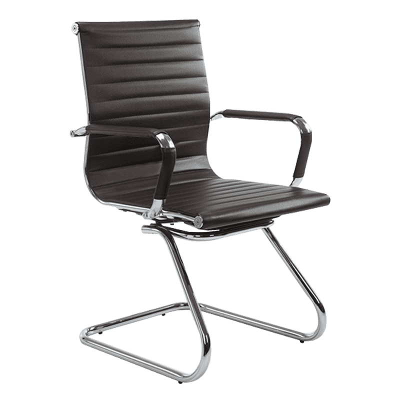 ブラウンモダンミッドバックレザー会議椅子 (Y-1846C)