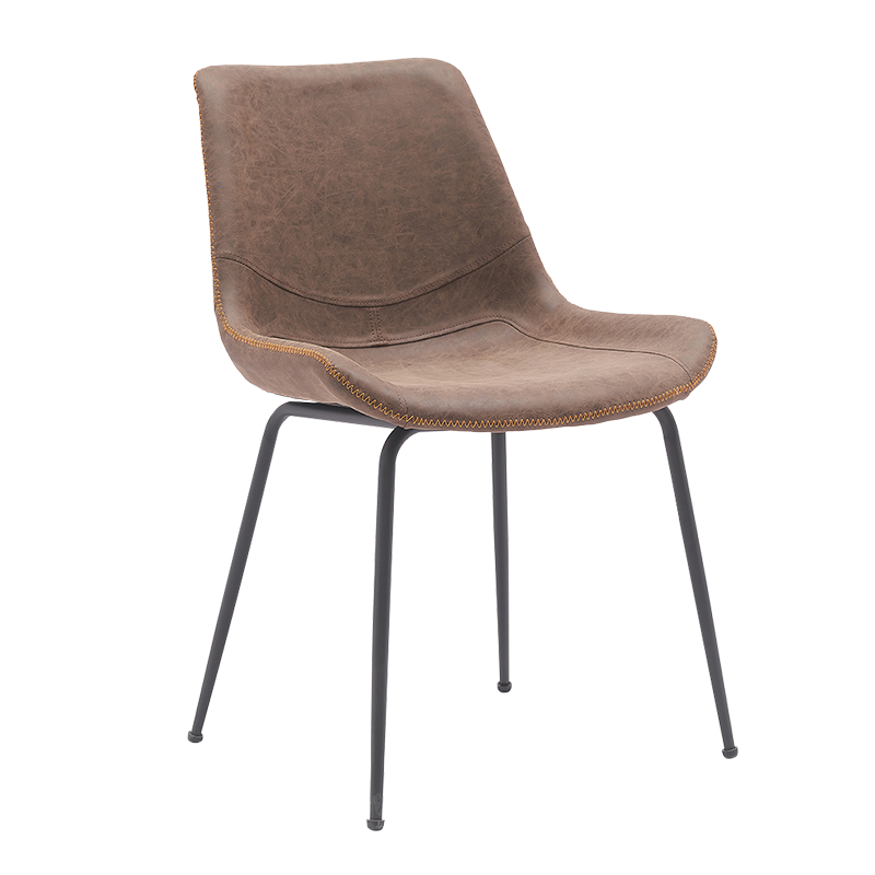 ブラウンメタルレッグミッドバックアクセントダイニングチェア(Y-C12)