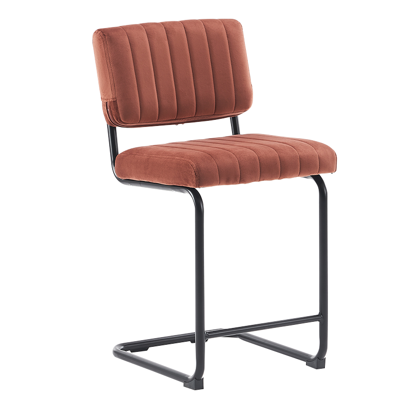 キャメルベルベットローバックハイトカウンタースツールチェア(Y-C02)