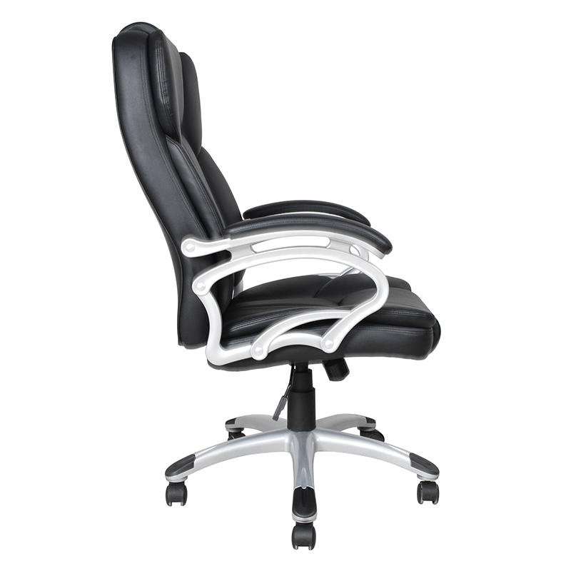 ブラック ハイバック 固定パッド アームレスト エグゼクティブ オフィス シート (Y-2825)