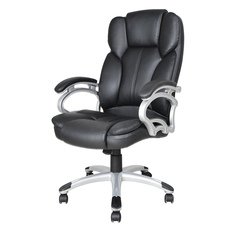 ブラック ハイバック 固定パッド アームレスト エグゼクティブ オフィス シート (Y-2825)