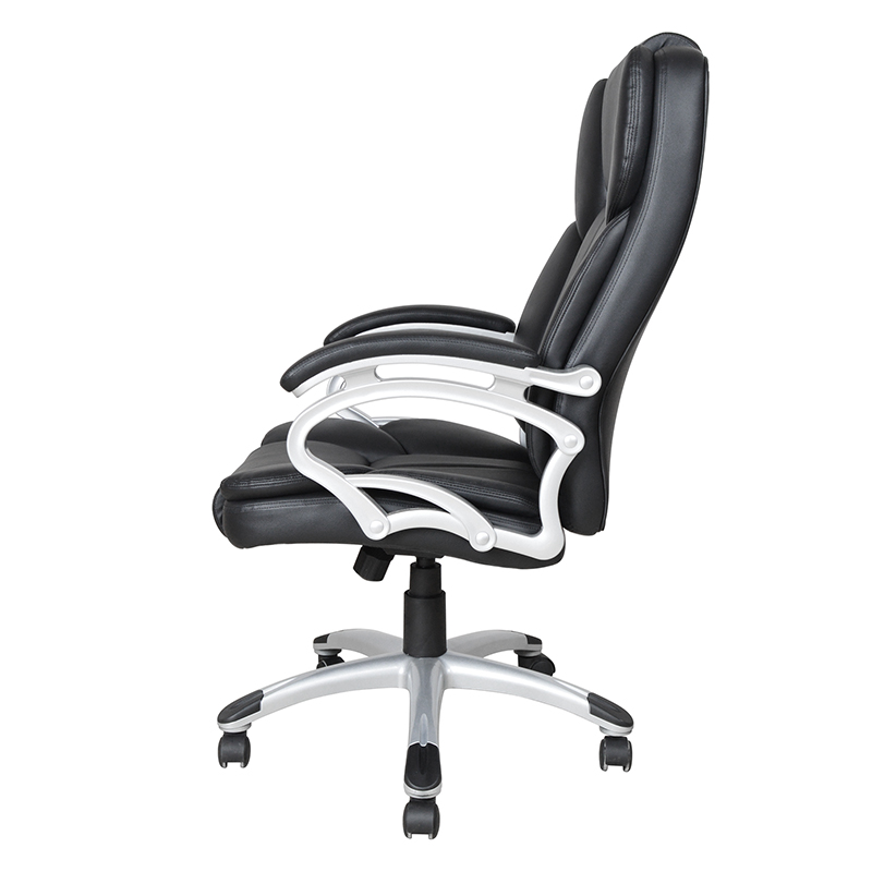 ブラック ハイバック 固定パッド アームレスト エグゼクティブ オフィス シート (Y-2825)