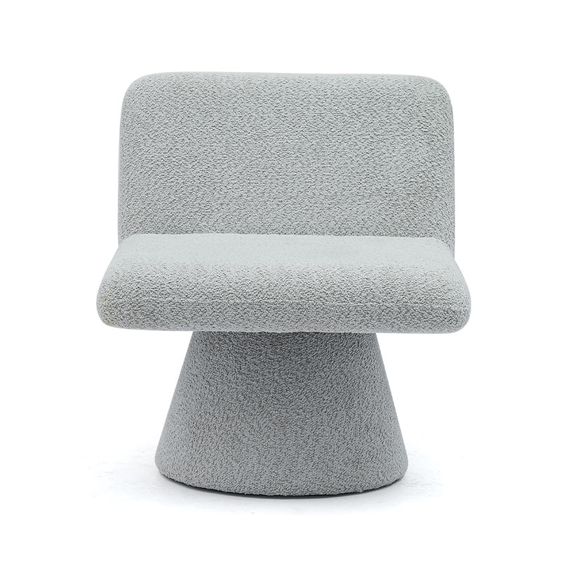 モダングレー布張り回転ラウンジアクセントチェアファブリックリビングルームシングルソファチェア(GY-642)