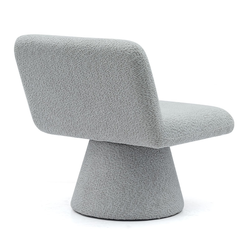 モダングレー布張り回転ラウンジアクセントチェアファブリックリビングルームシングルソファチェア(GY-642)