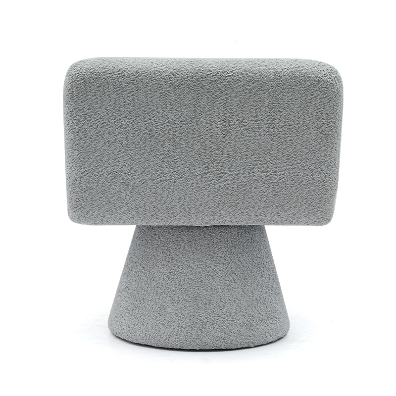 モダングレー布張り回転ラウンジアクセントチェアファブリックリビングルームシングルソファチェア(GY-642)