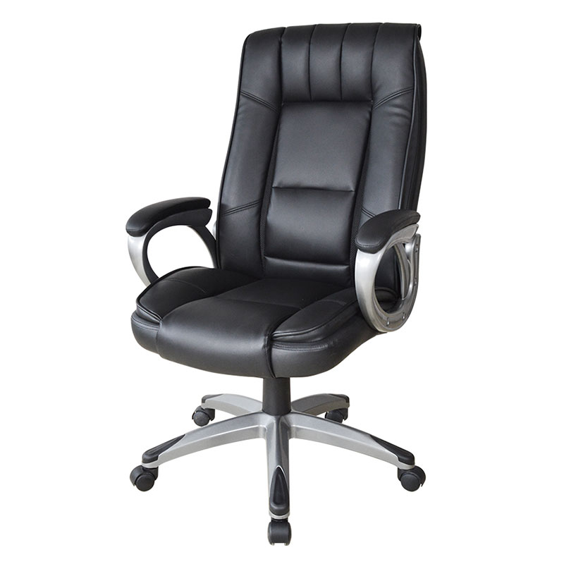 人間工学に基づいたブラック レザー ペイント パッド アームレスト マネージャー オフィス チェア (M-6113)