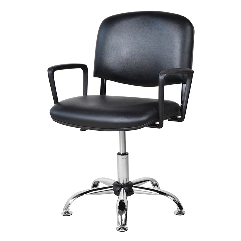 クロームグライド付きローバックPUメタルアームレストサロンチェア（M-6118）