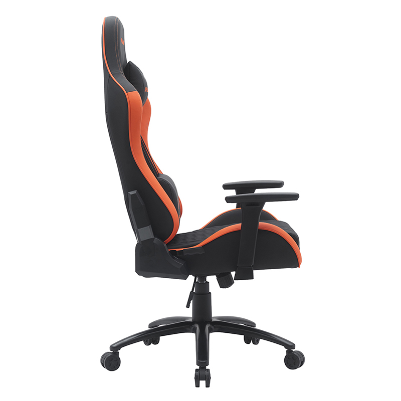 オレンジのモダンな回転ゲーミングチェア、調節可能な 3D アームレスト付き (T-7122)