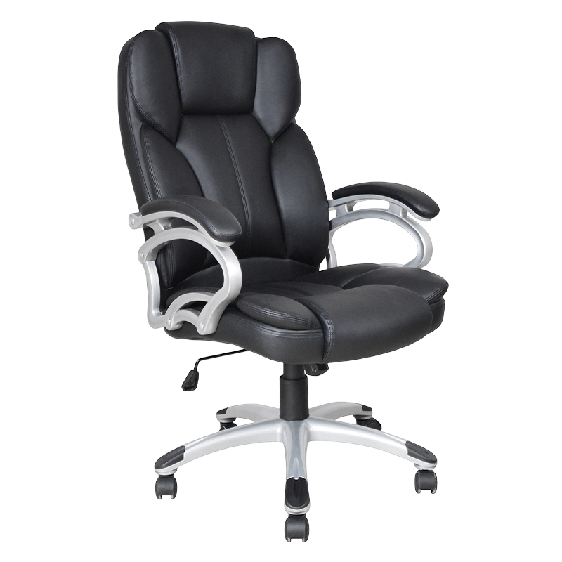 ブラック ハイバック 固定パッド アームレスト エグゼクティブ オフィス シート (Y-2825)